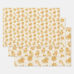 Merry Christmas Gingerbread Cookies Wrapping Paper Sheets