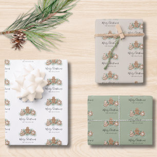 Merry Christmas Gingerbread Cookies Wrapping Paper Sheets