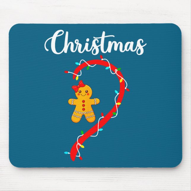 Merry Christmas Gingerbread Couples Xmas Pajamas M Mouse Pad (Front)