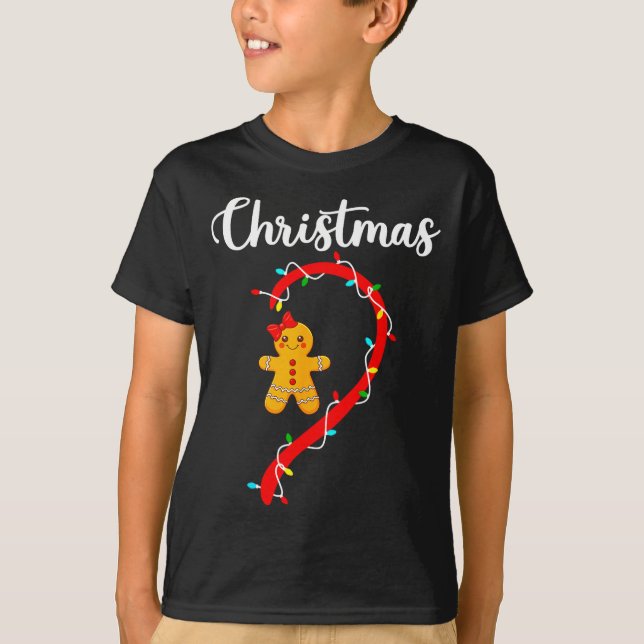 Merry Christmas Gingerbread Couples Xmas Pajamas M T-Shirt (Front)