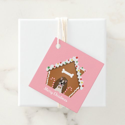 Merry Christmas Gingerbread Dog House Favor Tags