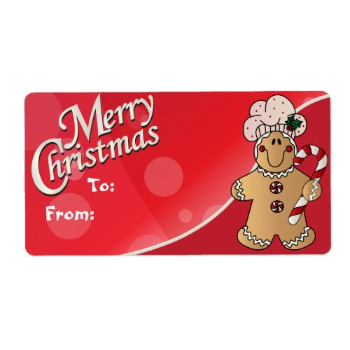 Merry Christmas Gingerbread Gift Tags