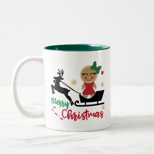 Merry Christmas Gingerbread Holdiay Two_Tone Coffee Mug