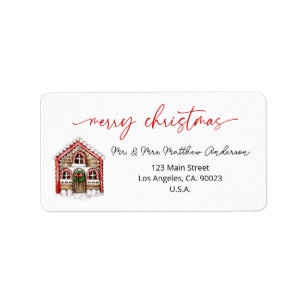 Merry Christmas Gingerbread Holiday Address Label