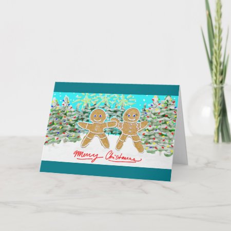 Merry Christmas Gingerbread Holiday Card