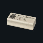 Merry Christmas Gingerbread Holiday Cookie Address Rubber Stamp<br><div class="desc">Rubber stamp features an original marker illustration of a fresh-baked Christmas cookie. Great for holiday mailing,  scrapbooking,  and crafting! Simply personalize with your address information.</div>
