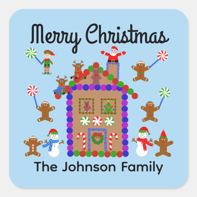 Merry Christmas Gingerbread House #2 Stickers (Front)