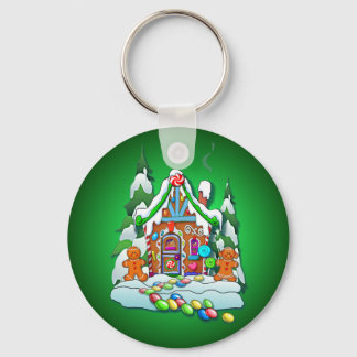 MERRY CHRISTMAS GINGERBREAD HOUSE by SHARON SHARPE Keychain