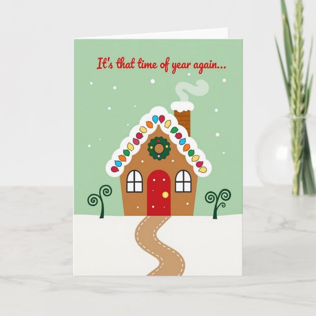 Merry Christmas Gingerbread House Card (Front)