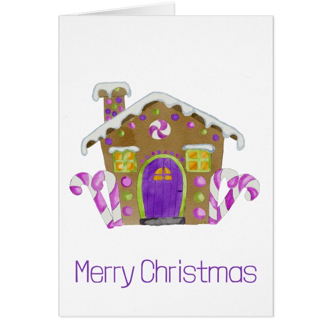 Merry Christmas Gingerbread house Cards (Front)