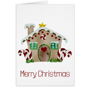 Merry Christmas Gingerbread house Cards