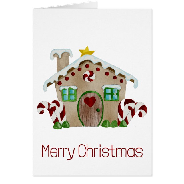 Merry Christmas Gingerbread house Cards (Front)