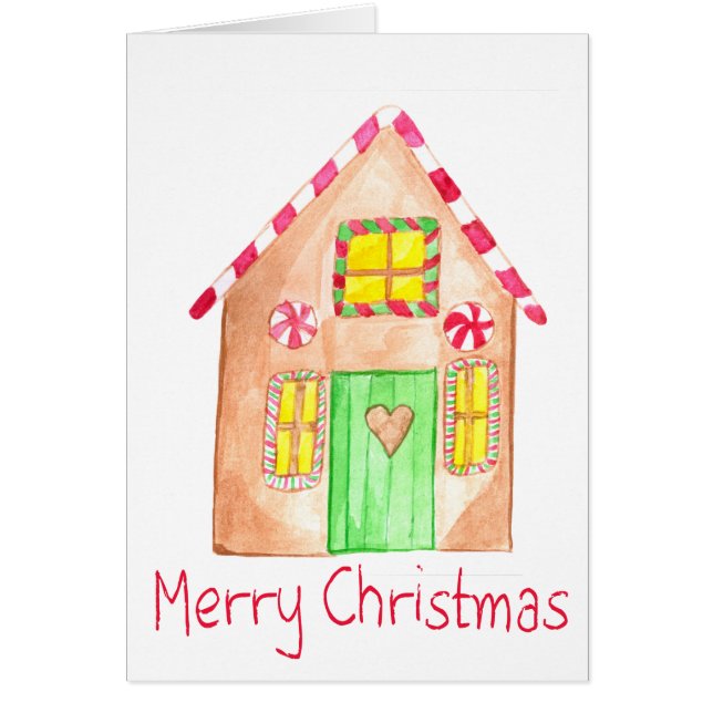 Merry Christmas Gingerbread house Cards (Front)