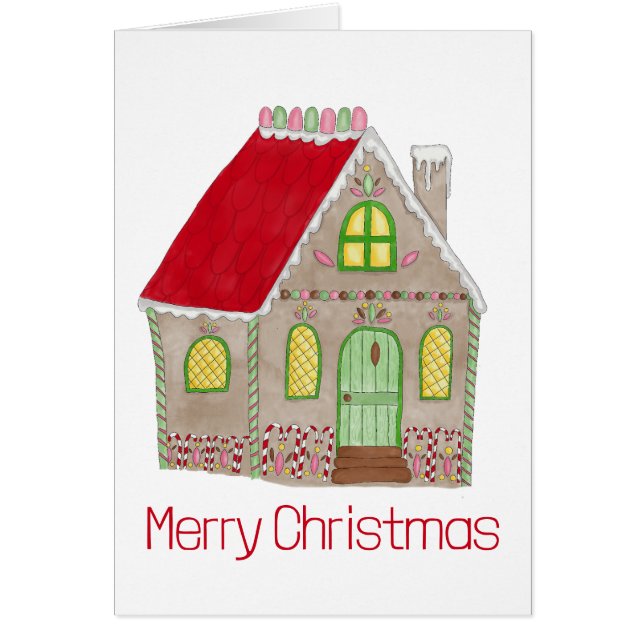 Merry Christmas Gingerbread house Cards (Front)
