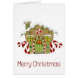 Merry Christmas Gingerbread house Cards