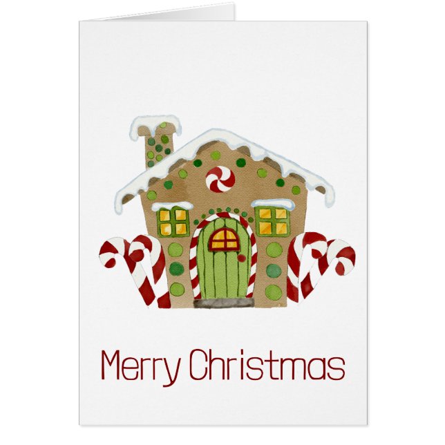 Merry Christmas Gingerbread house Cards (Front)