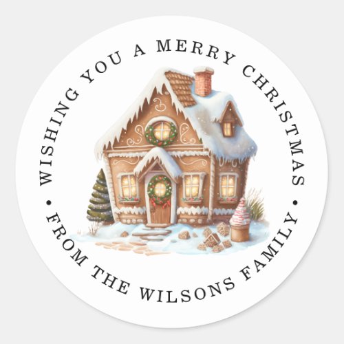 merry christmas Gingerbread house classic  Classic Round Sticker