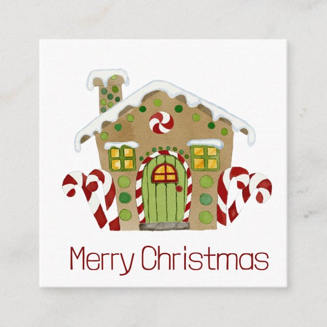 Merry Christmas Gingerbread house Enclosure Card (Front)