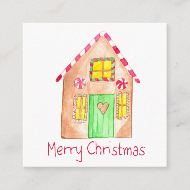Merry Christmas Gingerbread house Enclosure Card (Front)