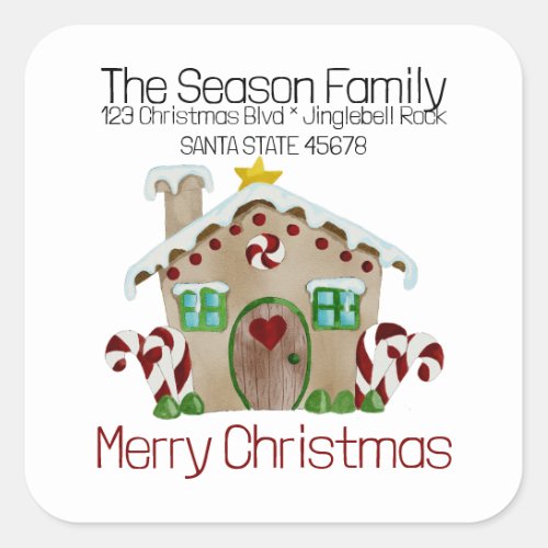 Merry Christmas Gingerbread house Envelope seal