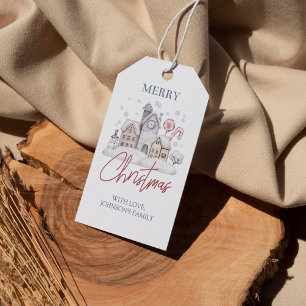 Merry Christmas Gingerbread House Gift Tags