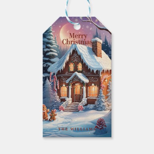 Merry Christmas Gingerbread House  Gift Tags