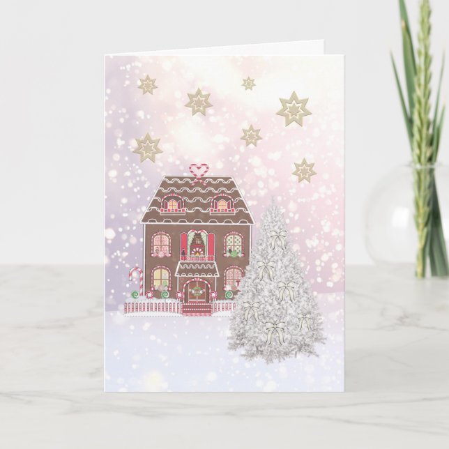 Merry Christmas Gingerbread House Holiday Card (Front)