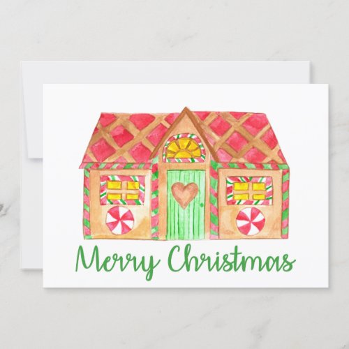 Merry Christmas Gingerbread house Invitation