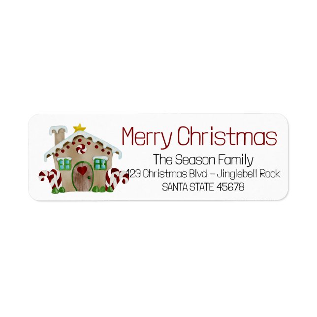 Merry Christmas Gingerbread house Label (Front)