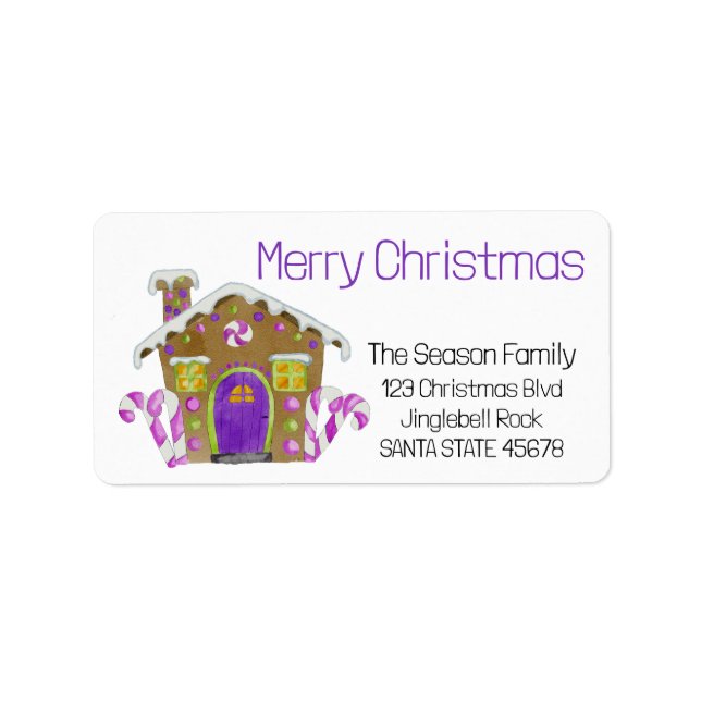 Merry Christmas Gingerbread house Label (Front)