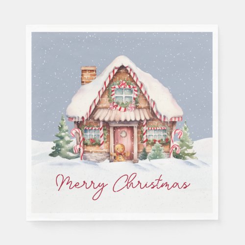 Merry Christmas Gingerbread House Napkins