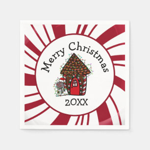 Merry Christmas Gingerbread House Napkins