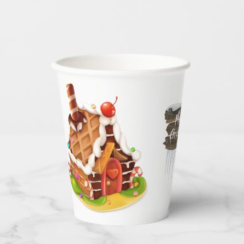 Merry Christmas Gingerbread House Paper cup