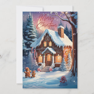 Merry Christmas Gingerbread House Party Invitation