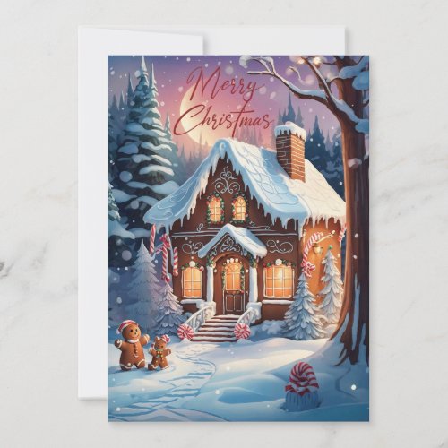 Merry Christmas Gingerbread House Party  Invitation