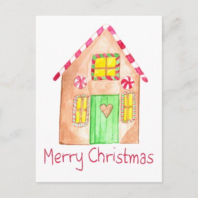 Merry Christmas Gingerbread house Postcard (Front)