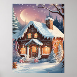 Merry Christmas Gingerbread House  Poster