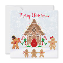 Merry Christmas Gingerbread House with Family