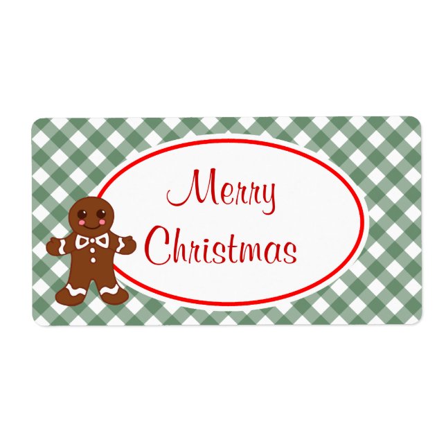 Merry Christmas Gingerbread Labels (Front)