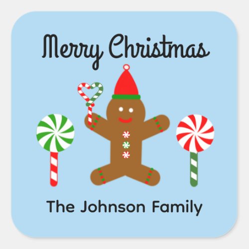 Merry Christmas Gingerbread Man 1 Stickers