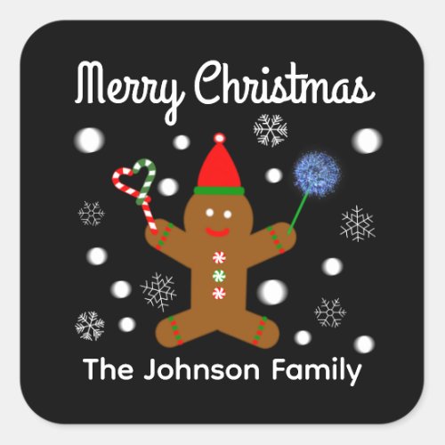 Merry Christmas Gingerbread Man 2 Stickers