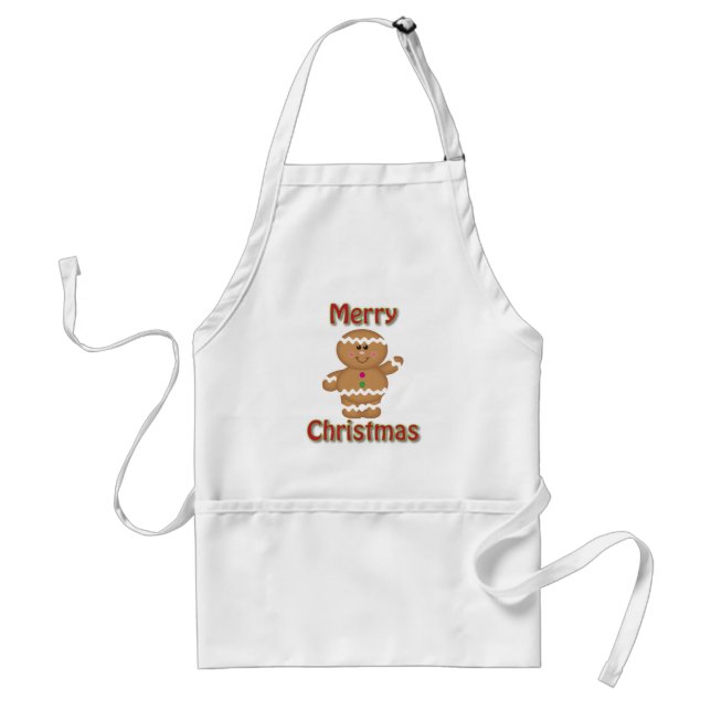 Merry Christmas Gingerbread Man Apron (Front)