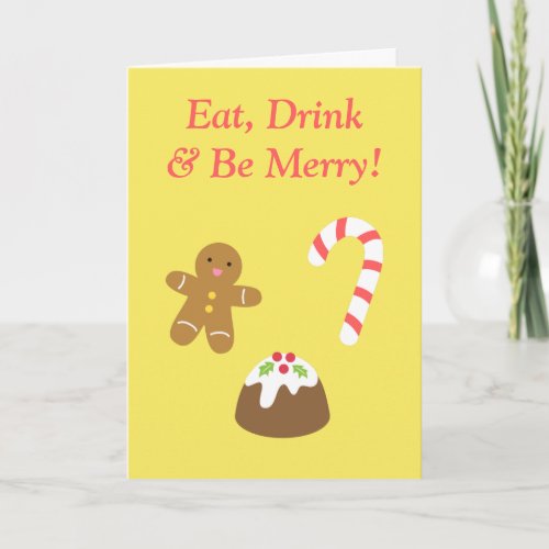 Merry Christmas Gingerbread Man Candy Pudding Holiday Card