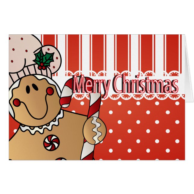 Merry Christmas Gingerbread Man Cards (Front Horizontal)