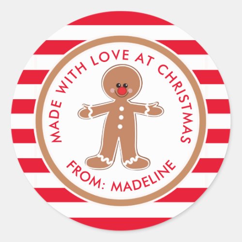 Merry Christmas  Gingerbread Man Gift Tag