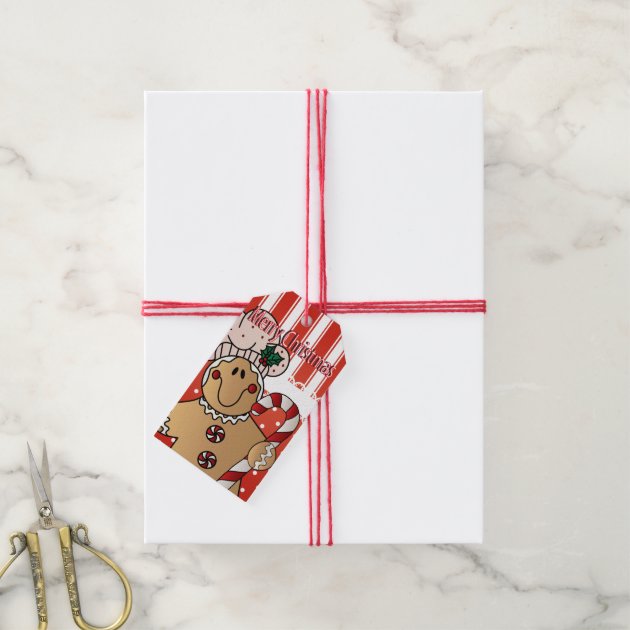 Merry Christmas Gingerbread Man Gift Tags