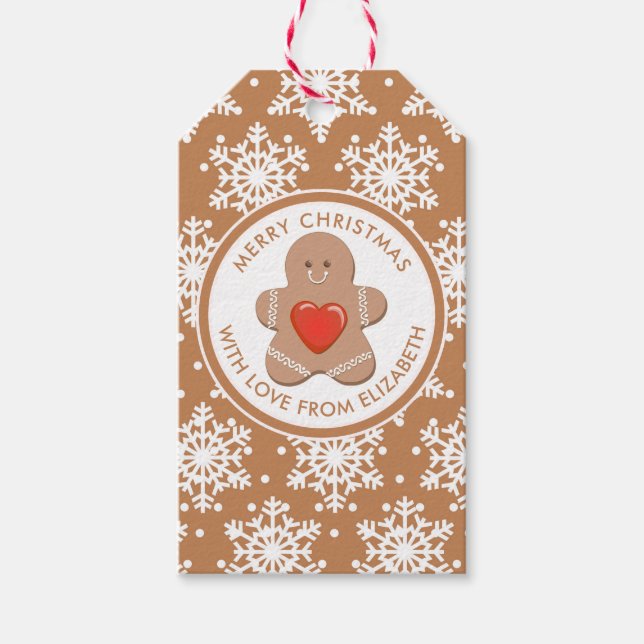 Merry Christmas | Gingerbread Man Gift Tags (Front)