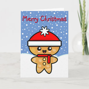 Merry Christmas Gingerbread Man Holiday Card