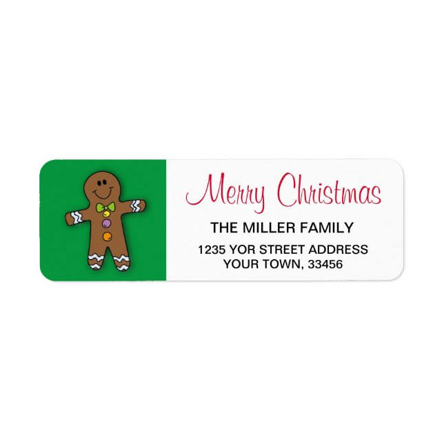 Merry Christmas Gingerbread Man  Label (Front)