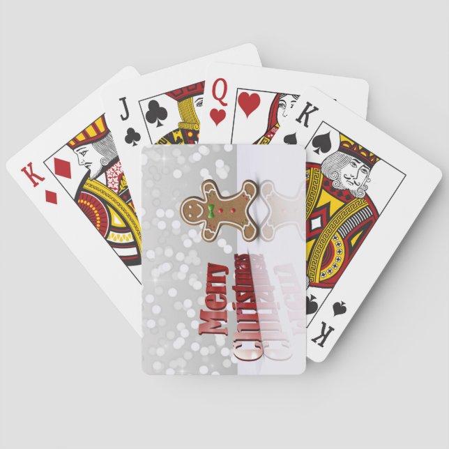 Merry Christmas Gingerbread Man Poker Cards (Back)